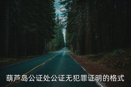 葫蘆島公證處公證無犯罪證明的格式