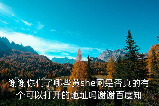 黃址大全，謝謝你們了哪些黃she網是否真的有個可以打開的地址嗎謝謝百度知
