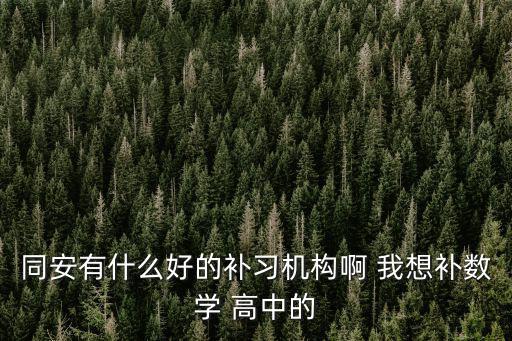 同安有什么好的補(bǔ)習(xí)機(jī)構(gòu)啊 我想補(bǔ)數(shù)學(xué) 高中的