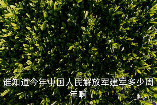 誰知道今年中國人民解放軍建軍多少周年啊