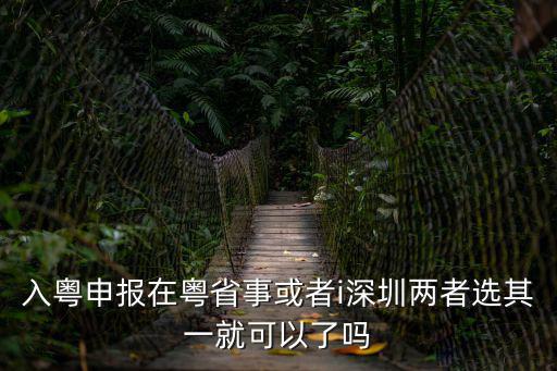 入粵申報在粵省事或者i深圳兩者選其一就可以了嗎