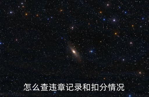 怎么查違章記錄和扣分情況