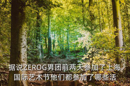 據說ZEROG男團前兩天參加了上海國際藝術節他們都參加了哪些活