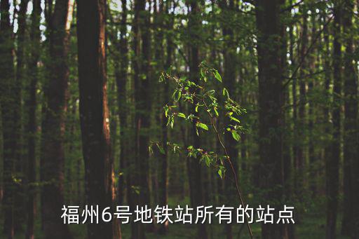 福州地鐵六號線，福州6號線地鐵都有哪些站點