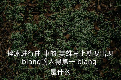 挫冰進行曲 中的 英雄馬上就要出現(xiàn)biang的人得第一 biang 是什么