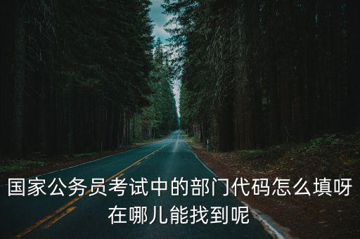 國家公務員考試中的部門代碼怎么填呀在哪兒能找到呢