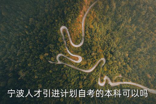 寧波人才引進計劃自考的本科可以嗎