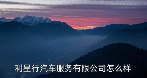 利星行汽車服務有限公司怎么樣