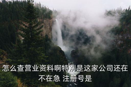 怎么查營業資料啊特別是這家公司還在不在急 注冊號是