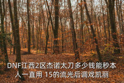 DNF江西2區杰諾太刀多少錢能秒本人一直用 15的流光后調戲凱麗