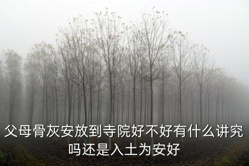 父母骨灰安放到寺院好不好有什么講究嗎還是入土為安好