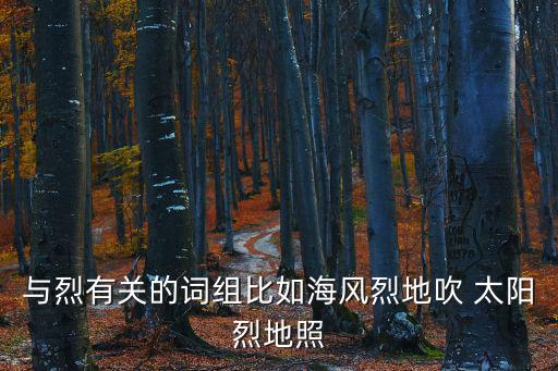 與烈有關的詞組比如海風烈地吹 太陽烈地照