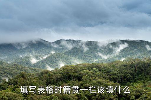 填寫表格時籍貫一欄該填什么