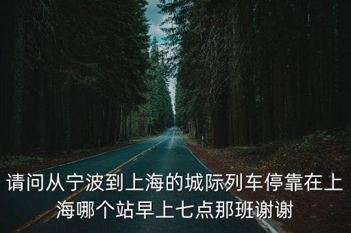 請問從寧波到上海的城際列車停靠在上海哪個站早上七點那班謝謝