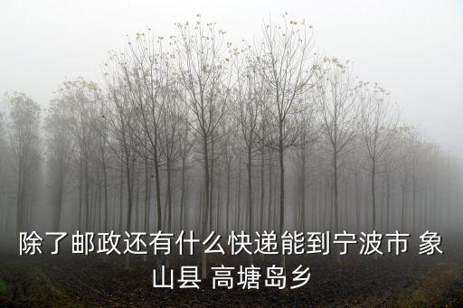 除了郵政還有什么快遞能到寧波市 象山縣 高塘島鄉
