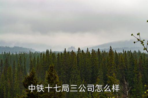 中鐵十七局三公司怎么樣