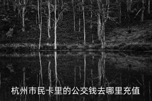 杭州市民卡充值，杭州市民卡里的公交錢去哪里充值
