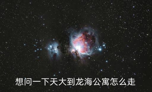 龍海公寓，想問一下天大到龍海公寓怎么走