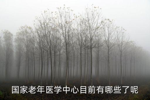 國(guó)家老年醫(yī)學(xué)中心目前有哪些了呢