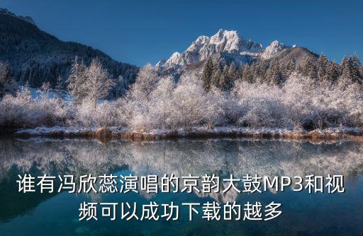 誰有馮欣蕊演唱的京韻大鼓MP3和視頻可以成功下載的越多