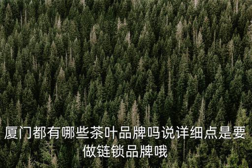 廈門茶葉，廈門都有哪些茶葉品牌嗎說詳細點是要做鏈鎖品牌哦