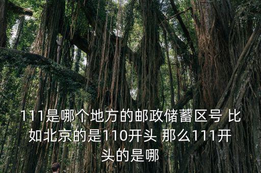 111是哪個地方的郵政儲蓄區號 比如北京的是110開頭 那么111開頭的是哪