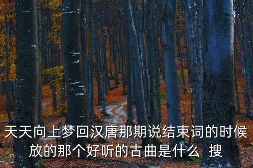天天向上夢回漢唐那期說結束詞的時候放的那個好聽的古曲是什么  搜