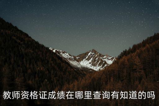 教師資格證成績在哪里查詢有知道的嗎