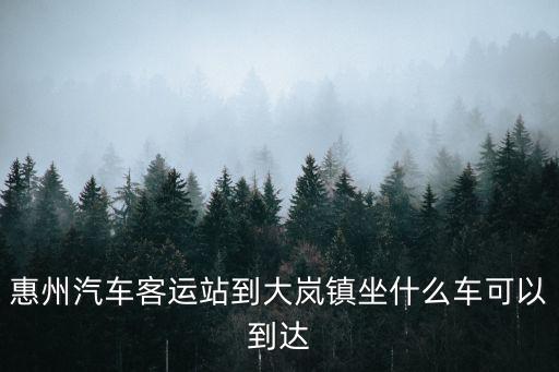 惠州汽車客運站到大嵐鎮坐什么車可以到達