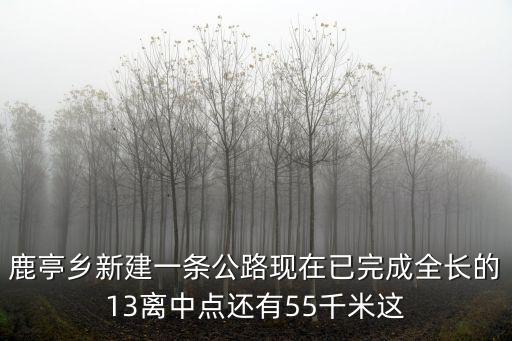 鹿亭鄉新建一條公路現在已完成全長的13離中點還有55千米這