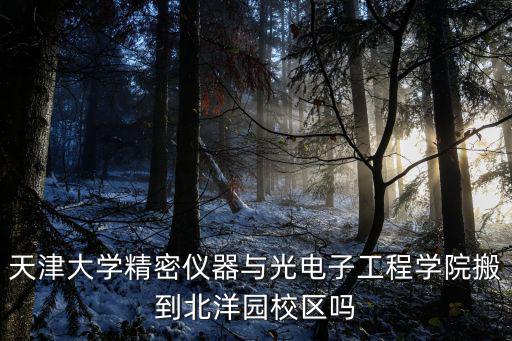 天津大學(xué)精密儀器與光電子工程學(xué)院搬到北洋園校區(qū)嗎