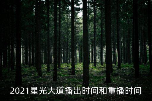 2021星光大道播出時間和重播時間