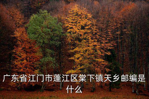 廣東省江門市蓬江區棠下鎮天鄉郵編是什么