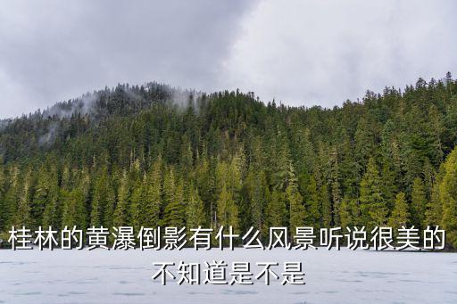 桂林的黃瀑倒影有什么風景聽說很美的不知道是不是