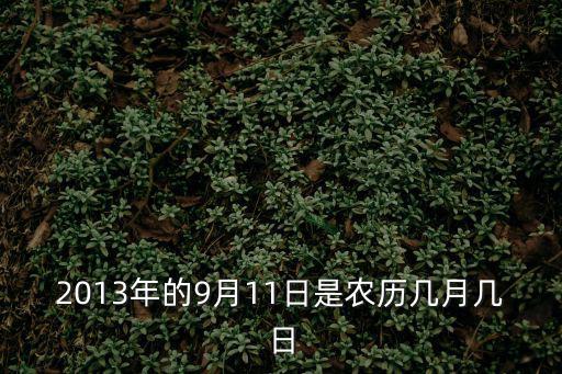 2013年的9月11日是農歷幾月幾日