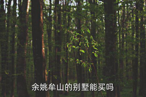 余姚牟山的別墅能買嗎