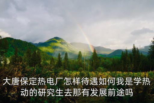 大唐保定熱電廠怎樣待遇如何我是學(xué)熱動(dòng)的研究生去那有發(fā)展前途嗎
