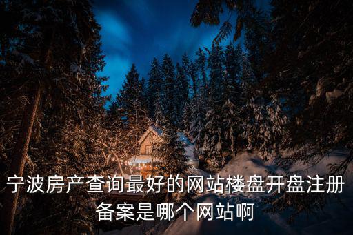 寧波房產(chǎn)查詢最好的網(wǎng)站樓盤開盤注冊備案是哪個網(wǎng)站啊