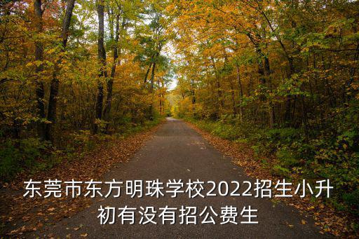 東莞市東方明珠學校2022招生小升初有沒有招公費生
