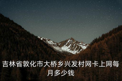 興發村，吉林省敦化市大橋鄉興發村網卡上網每月多少錢