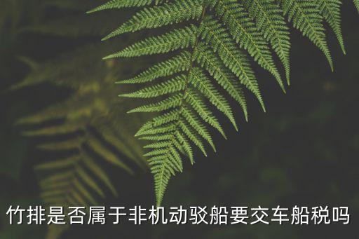 竹排是否屬于非機動駁船要交車船稅嗎