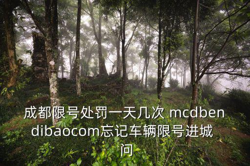 成都限號處罰一天幾次 mcdbendibaocom忘記車輛限號進城  問