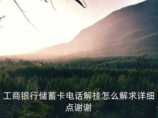 工商銀行儲(chǔ)蓄卡電話解掛怎么解求詳細(xì)點(diǎn)謝謝