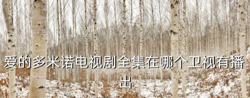 愛的多米諾電視劇，愛的多米諾電視劇全集在哪個衛視有播出