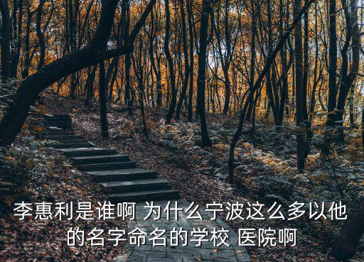 寧波李惠利，李惠利捐多少錢(qián)造寧波李惠利醫(yī)院