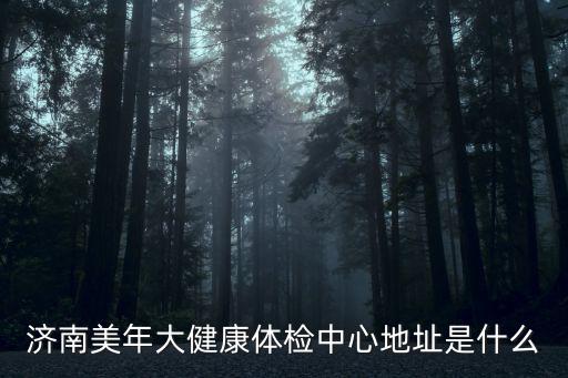 濟南美年大健康體檢中心地址是什么