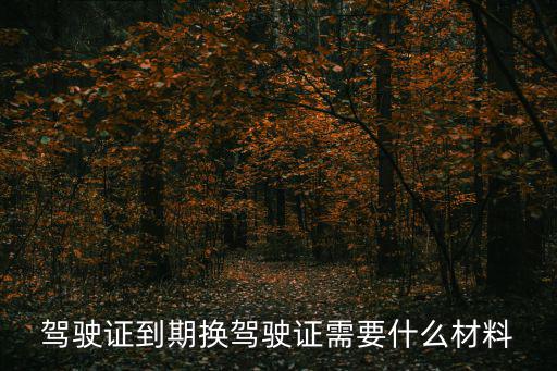 駕駛證到期換駕駛證需要什么材料
