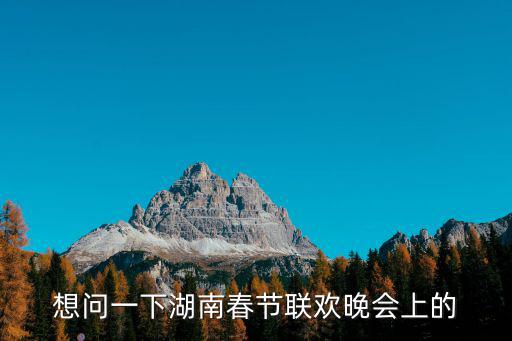 想問一下湖南春節聯歡晚會上的