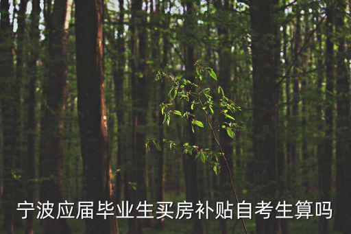 寧波應(yīng)屆畢業(yè)生買房補(bǔ)貼自考生算嗎
