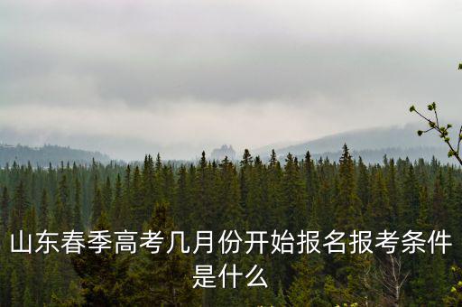 山東春季高考幾月份開(kāi)始報(bào)名報(bào)考條件是什么